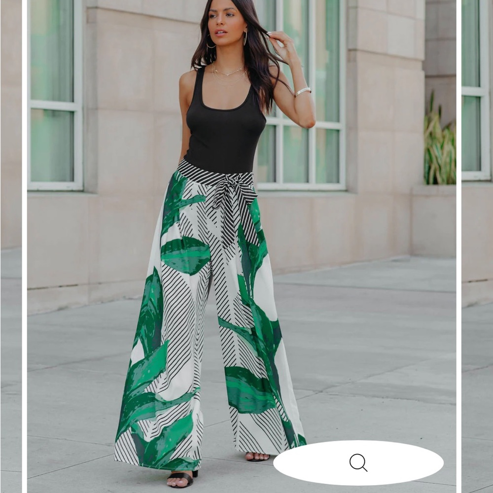 CURACAO PALAZZO PALM PANTS